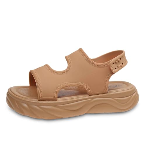 ReSin90s Sommerschuhe Damen Mit Absatz Casual Keilsandalen Frauen Sommer Mit Knöchelriemen Plattform Offene Schuhe Weiche Fußbett Pool Meer Strand Outdoor Sommerschuhe von ReSin90s