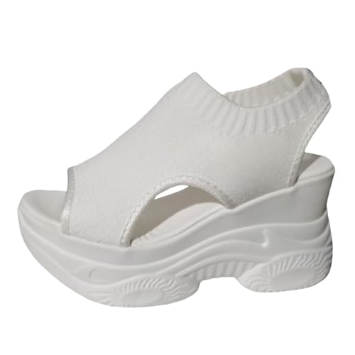 ReSin90s Sommerschuhe Damen Mit Absatz Plateau Wedges Sandaletten Sommer Keilabsatz Pantoletten Zum Hineinschlüpfen Sommerschuhe Orthopädische Schuhe Sport von ReSin90s