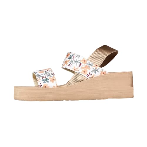 Sandalen Damen Casual Wedge Peep Toe High Heel Plattform Sandale Anti-Rutsch Dicker Boden Runder Kopf Fischmaul Hohl Gestrickte Sandalen Casual Ankle Elastic Strandsandaletten Flip Flops von ReSin90s