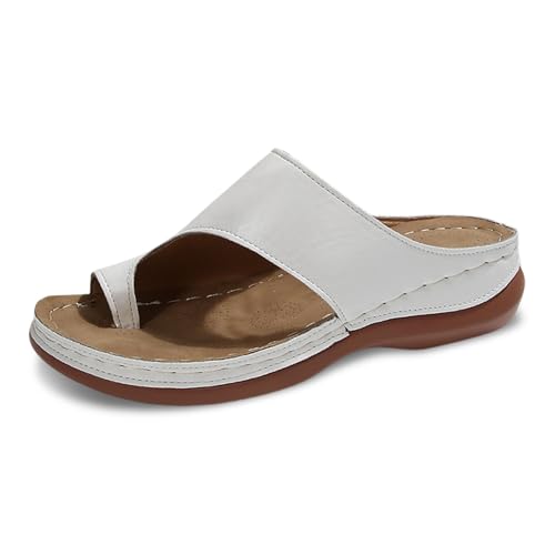 Sandalen Damen Sommer Sommer Pantolette Leichte Bequeme Big Toe Hausschuhe Elegant Orthopädische Sandale Flipflopssandale Offen Sandale Flip-Flops rutschfeste Plattform Strandsandalen von ReSin90s