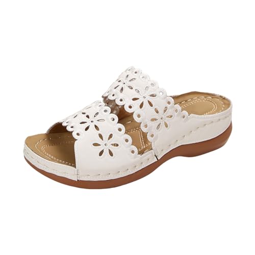 Sandaletten Damen Casual Wedge Peep Toe High Heel Plattform Sandale Anti-Rutsch Open Toe Strandsandalen Slingback Elastischen Schuhe Bequem Elegant Mode Sommersandalen von ReSin90s