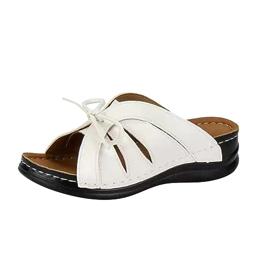 Sandaletten Damen Casual Wedge Peep Toe High Heel Plattform Sandale Anti-Rutsch Waschbare Slingback Orthopädische Rutsche Sandalen Pantoletten Hausschuhe Mit Verstellbaren Riemen von ReSin90s