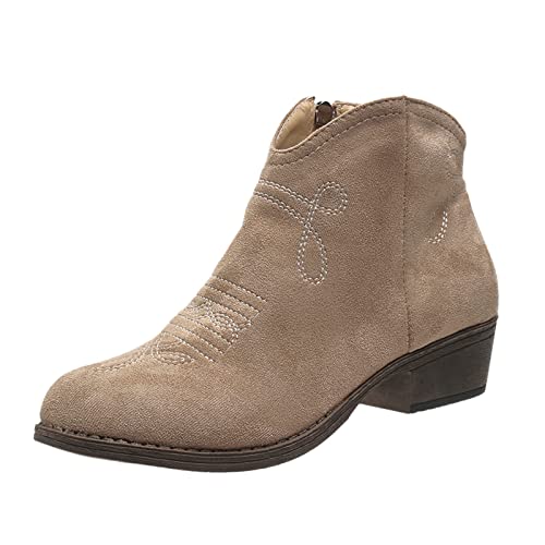 Stiefeletten Damen Gefüttert Wasserdicht Halbhohe Boots Rutschsicher Abriebfest Atmungsaktiv Regenschuhe Pull-On Reitschuhe von ReSin90s
