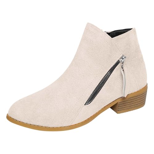 Stiefeletten Damen Gefüttert Wasserdicht Halbhohe Boots Rutschsicher Abriebfest Atmungsaktiv Regenschuhe Slip On Schuhe, Leichtgewicht von ReSin90s