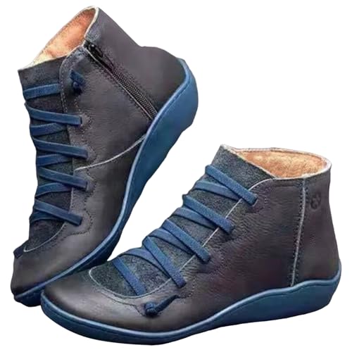 Stiefeletten Damen Worker Boots Chunkyrayan Rutschsicher Abriebfest Atmungsaktiv Regenschuhe Bequem Anti-Rutsch Reitstiefel von ReSin90s