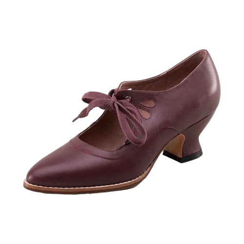 Trachtenschuhe Damen Pumps Blockabsatz Abendschuhe Bequeme High Heels Elegant Dirndl Schuhe Mit Riemchen Elegant Tanzschuhe Perfekt für Hochzeiten und Partys von ReSin90s
