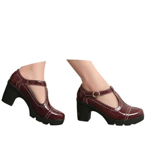 Trachtenschuhe Damen Pumps Blockabsatz Abendschuhe Bequeme High Heels Oktoberfest Dirndl Schuhe Elegant Bequeme Trachten Absatzschuhe für Hochzeiten und Partys von ReSin90s