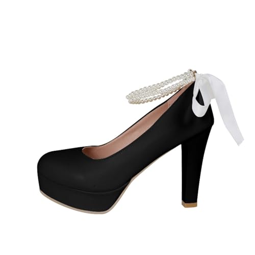 Trachtenschuhe Damen Pumps Chunky High Heel Kleid Schuhe Dicker Absatz Pumps Oktoberfest Dirndl Schuhe Elegant Bequeme Trachten Absatzschuhe Perfekt für Hochzeiten und Partys von ReSin90s