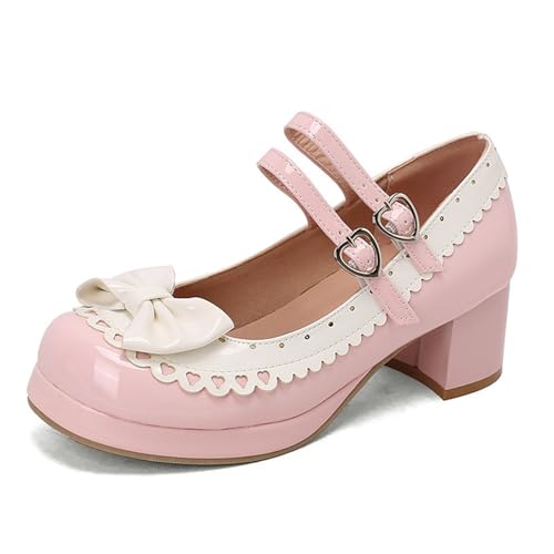 Trachtenschuhe Damen Pumps Elegant Blockabsatz Spangenpumps mit Kreuz Knöchelriemen Elegant Festliche Dirndl Kleid Trachten Schuhe Damenschuhe Perfekt für Hochzeiten und Partys von ReSin90s