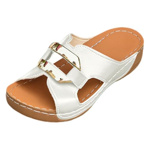 Zehentrenner Sandalen Damen Outdoor Wassersandalen Casual Sandale Plateau Sandale Leichte Orthopedische Sandals Schuhe Sommerschuhe Freizeit Low Wedge Sandalette Strandsandaletten von ReSin90s