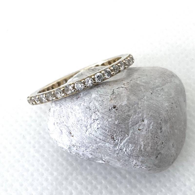 Vintage Eternity Band - Sterling Silber Stapelbarer Ring Größe O 1/2 | Us 7.75 von ReTainReUse