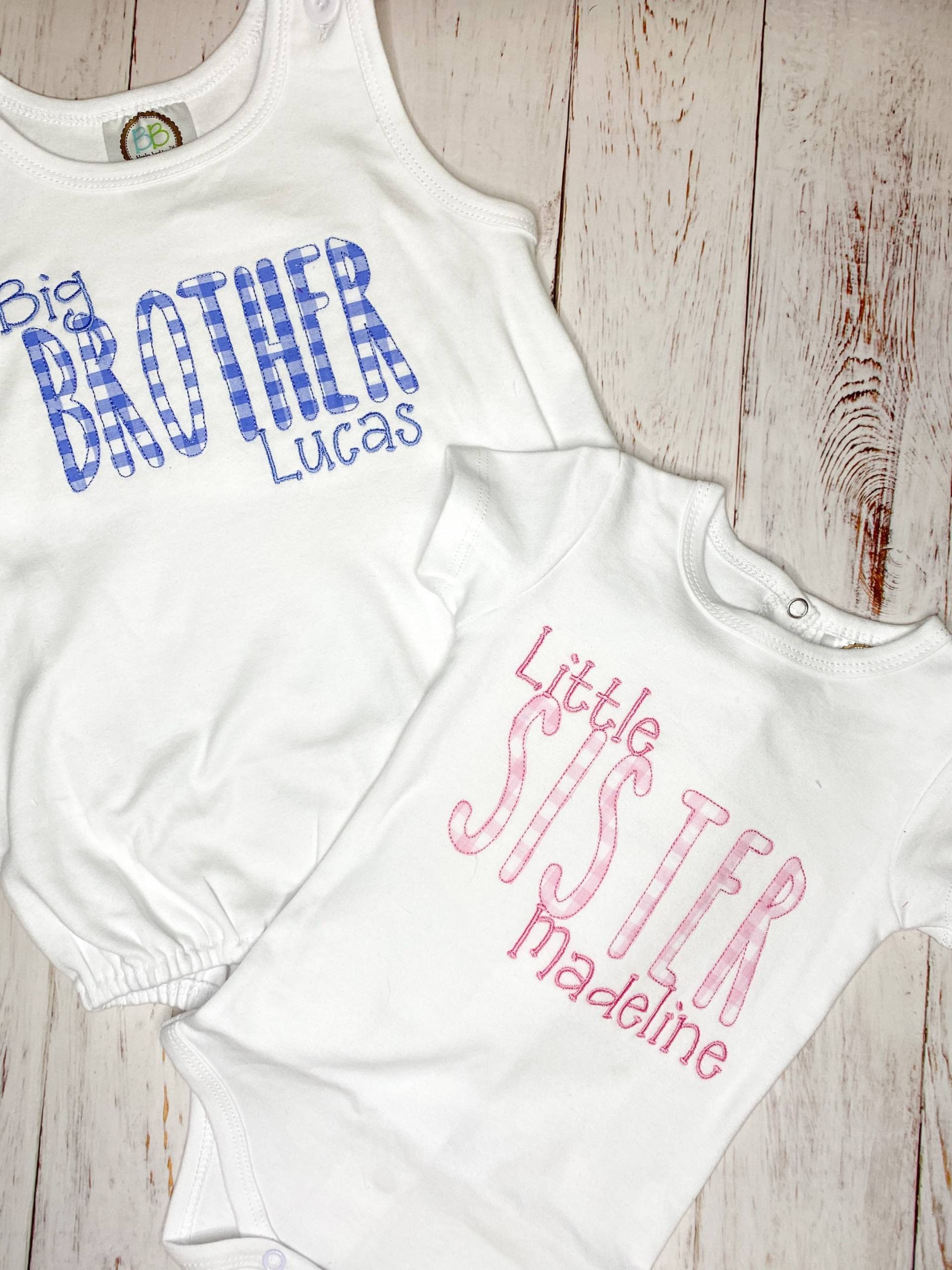 Großer Bruder, Große Schwester, Kleiner Kleine Schwester Shirt, Baby Ankündigung Geschwister Set, Top Oder Kleid Für Jungen Mädchen von ReaReaJs