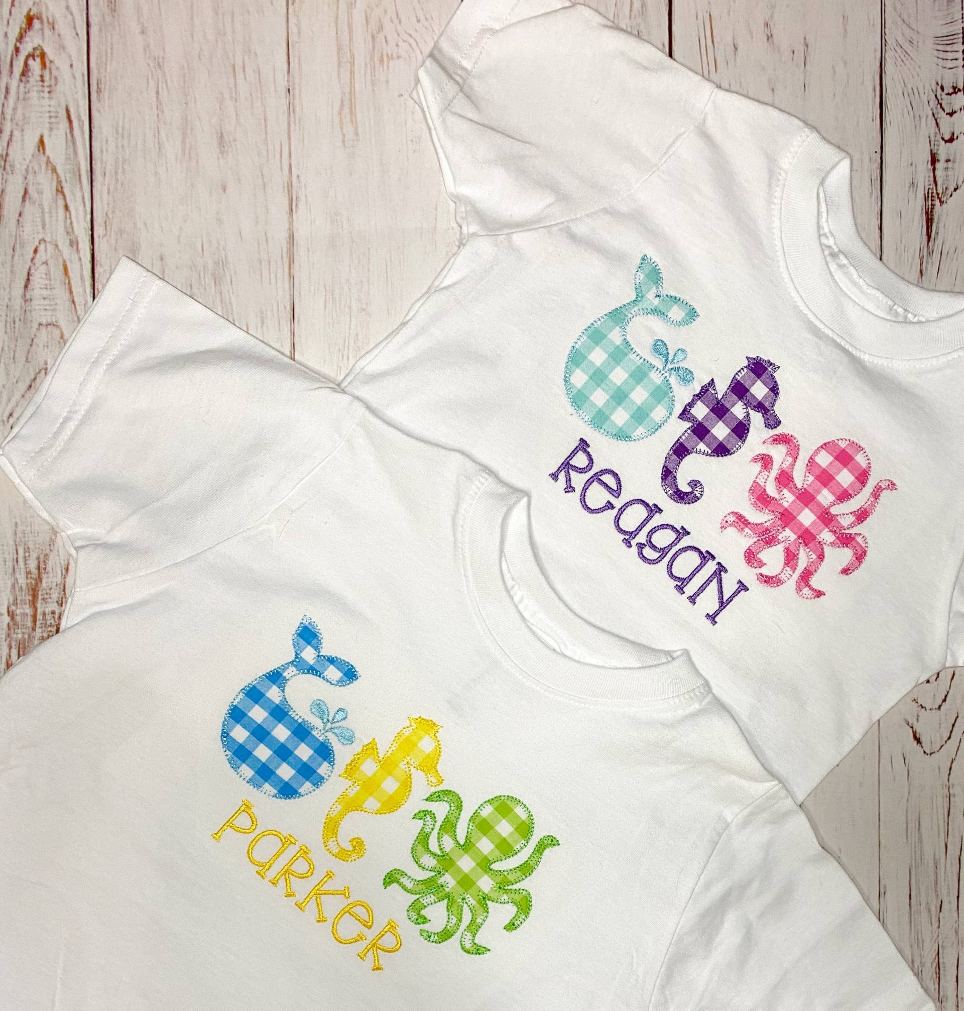 Sea Creature Shirt Für Babys Und Kleinkinder, Jungen Mädchen Personalisiertes Aquarium, Baby Monogramm Strand, Kleinkind Personalisierte Sommer von ReaReaJs
