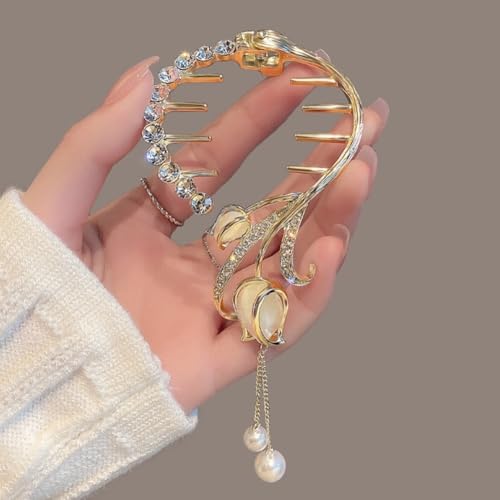 Haarband mit einzigartigem Blumendesign, Quaste, Haarschmuck für den täglichen Stil, Weiß von ReachMall