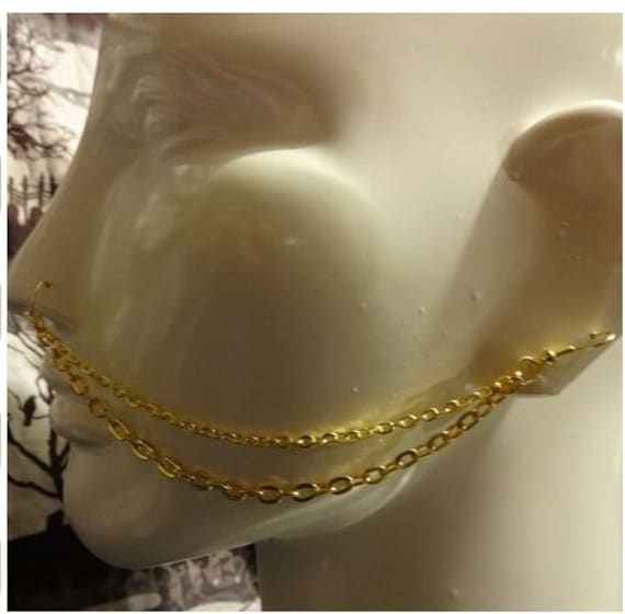 Befestigbar An Einem Ohrring 2-strängige Nasenkette Erhältlich in 8 Farben Befestigbar An Einem Ohrring 2-strängige Nasenkette Erhältlich in 8 Farben von ReactionBodyChains