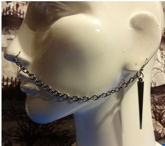 Big Spike Nasen Ohr Kette Erhältlich in Silber, Gold, Gunmetal Oder Rose Gold Big Spike Nasen Ohr Kette Erhältlich in Silber, Gold, Gunmetal Oder Rose Gold von ReactionBodyChains
