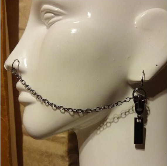 Hämatit Reißverschluss Einzelstrang Nasenkette von ReactionBodyChains