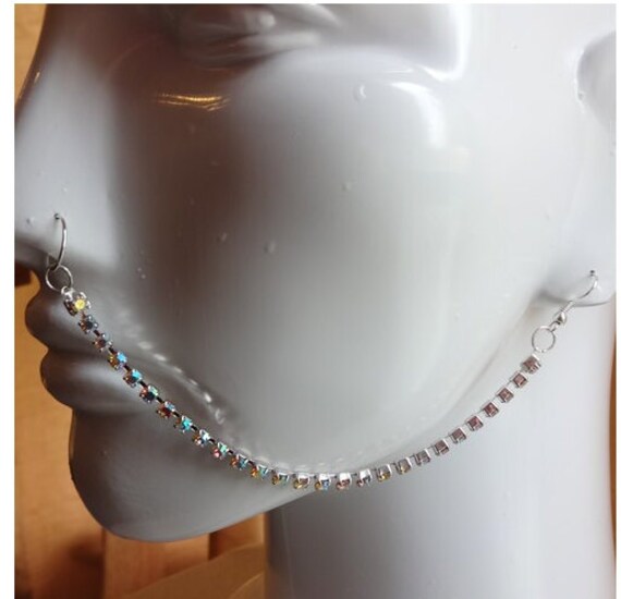 Silberne Strasskette Nasenkette Silberne Strasskette Nasenkette von ReactionBodyChains