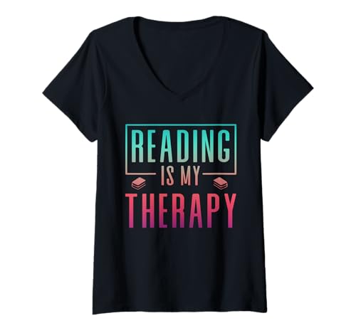 Damen Lesen ist Mein Jam Book Lover, Lehrer, Bücherwurm, Bibliotheksleser T-Shirt mit V-Ausschnitt von Read Specialist & Librarian Bookish Girls Women Co