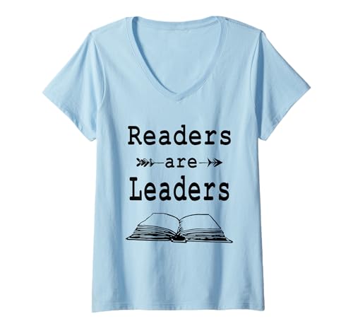 Damen Readers Are Leaders Motivationsshirts T-Shirt mit V-Ausschnitt Damen Readers Are Leaders Motivationsshirts T-Shirt mit V-Ausschnitt von Readers Are Leaders Motivational Quote