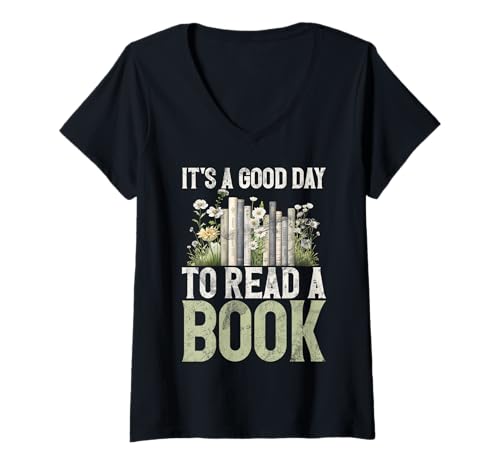 Damen Es ist EIN guter Tag, um EIN Bücherwurm-Buch für Buchliebhaber zu lesen T-Shirt mit V-Ausschnitt Damen Es ist EIN guter Tag, um EIN Bücherwurm-Buch für Buchliebhaber zu lesen T-Shirt mit V-Ausschnitt von Reading Bookish Book Nerd Reading Books Gifts