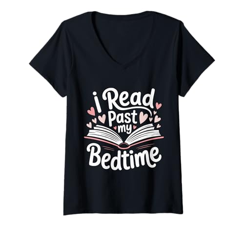 Damen Lesen Ich lese nach meiner Schlafenszeit T-Shirt mit V-Ausschnitt Damen Lesen Ich lese nach meiner Schlafenszeit T-Shirt mit V-Ausschnitt von Reading Books Reader Library Bookworm Librarian