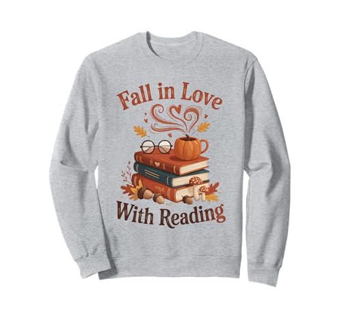 Verlieben Sie Sich in das Lesen von Kürbis Herbstlaub Frauen Mädchen Sweatshirt Verlieben Sie Sich in das Lesen von Kürbis Herbstlaub Frauen Mädchen Sweatshirt von Reading Fall Back to School Teacher Outfit