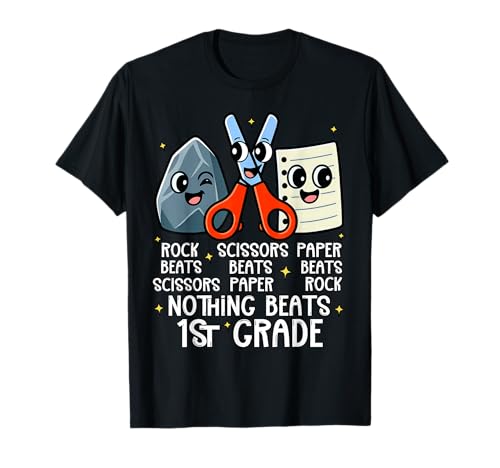 Nothing Beats 1st Grade Rock Scissor Paper Funny School Kids T-Shirt Nothing Beats 1st Grade Rock Scissor Paper Funny School Kids T-Shirt von Reading Month Book Lover Back to School Student