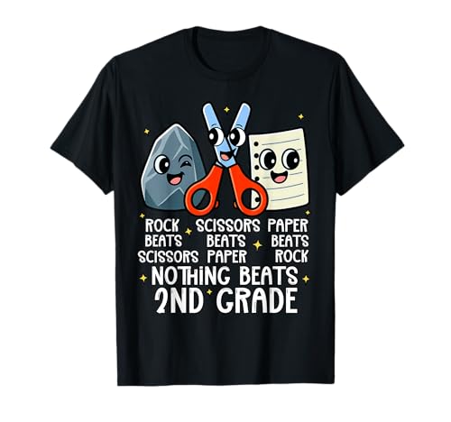 Nothing Beats 2nd Grade Rock Scissor Paper Funny School Kids T-Shirt Nothing Beats 2nd Grade Rock Scissor Paper Funny School Kids T-Shirt von Reading Month Book Lover Back to School Student