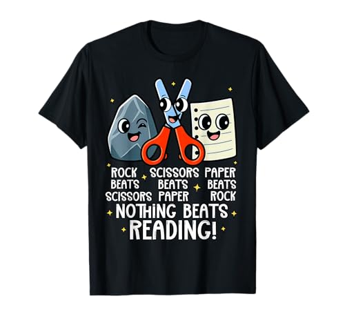 Nothing Beats Reading Rock Paper Scissors Books Lover Kids T-Shirt Nothing Beats Reading Rock Paper Scissors Books Lover Kids T-Shirt von Reading Month Book Lover Back to School Student