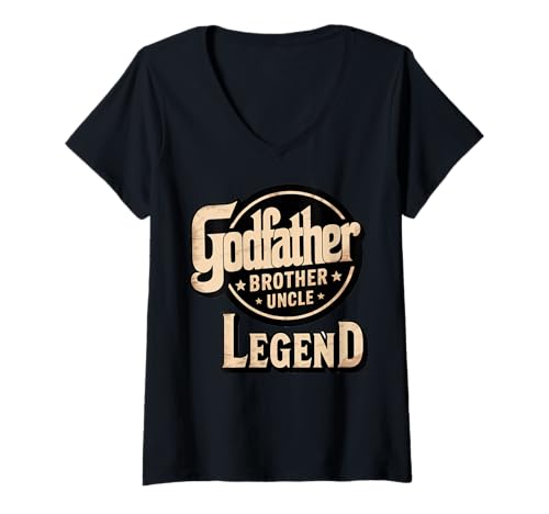 Damen Bruder Onkel Legende Patenvater T-Shirt mit V-Ausschnitt Damen Bruder Onkel Legende Patenvater T-Shirt mit V-Ausschnitt von Reading Read Books Reader Nerd Cartoon Astronaut