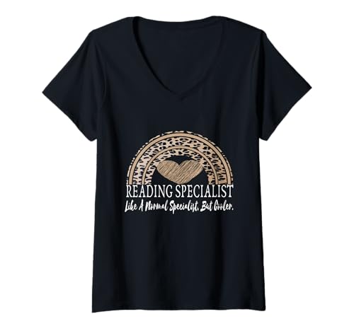 Damen Lesespezialist Rainbow Reading Interventionist Squad T-Shirt mit V-Ausschnitt Damen Lesespezialist Rainbow Reading Interventionist Squad T-Shirt mit V-Ausschnitt von Reading Team Teacher School Squad Specialists