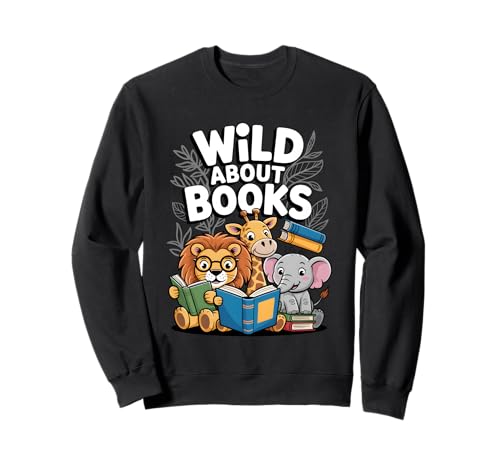 Reading Book Reader Zoo Animals Kids Sweatshirt von Reading Zoo Animals Book Lover Apparel