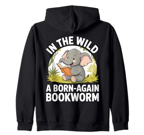 Reading Elephant Bookworm Book Reader Kids Kapuzenjacke Reading Elephant Bookworm Book Reader Kids Kapuzenjacke von Reading Zoo Animals Book Lover Apparel