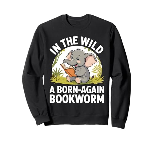 Reading Elephant Bookworm Book Reader Kids Sweatshirt Reading Elephant Bookworm Book Reader Kids Sweatshirt von Reading Zoo Animals Book Lover Apparel