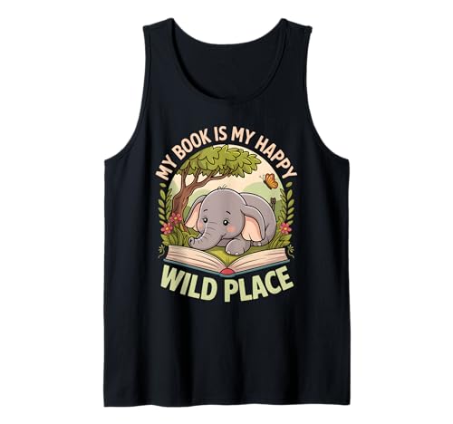 Wild Place Wild learning Elephant Book Reader Kids Tank Top von Reading Zoo Animals Book Lover Apparel