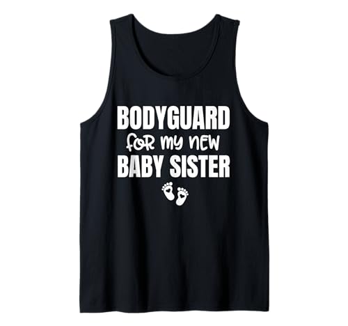 Lustiger Bodyguard für Meine Neue Baby Schwester Big Brother Security Tank Top von Ready To Be A Big Brother Bodyguard