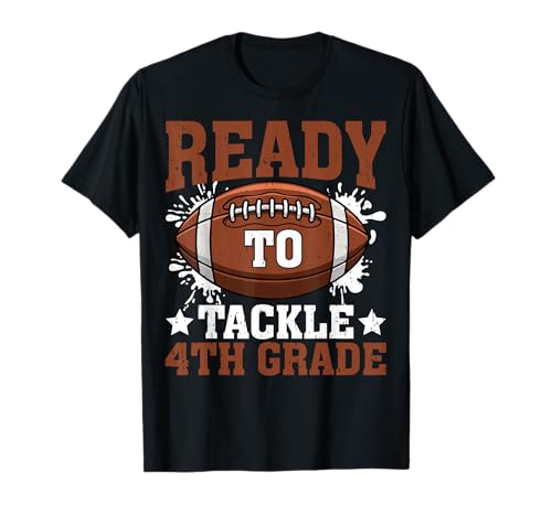 Bereit, die Jungs vom Schulanfang in der vierten Klasse in Angriff zu nehmen T-Shirt Bereit, die Jungs vom Schulanfang in der vierten Klasse in Angriff zu nehmen T-Shirt von Ready To Tackle 4th Grade First Day of School Tee