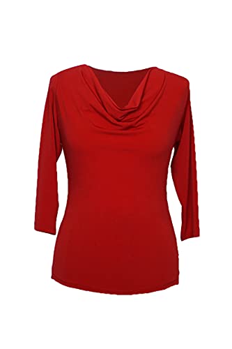 Ready4Dance Damen-Top für Tanz, Standard, Latein und Tango mit Ringkragen, 04 Rot, Large von Ready4Dance