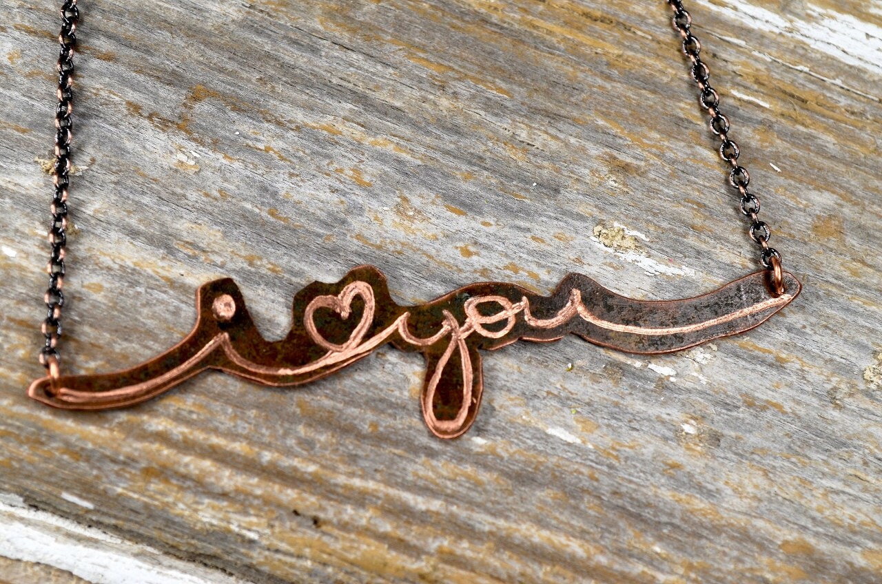 Ich Liebe Dich Unterschrift Halskette, Ich Signatur Schmuck/Handschrift Halskette Dich Hand5 von ReaganJuel