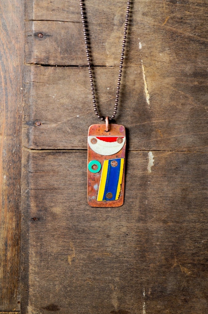 Jahrgang Nummernschild Gebrannt Kupfer - Metallarbeiten Dog Tag Kette Penny Straßen Reaganjuel License8 von ReaganJuel