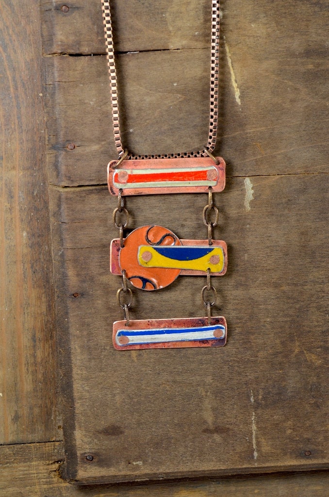 Jahrgang Nummernschild Gebrannt Kupfer - Metallarbeiten Kette Penny Straßen Reaganjuel License10 von ReaganJuel