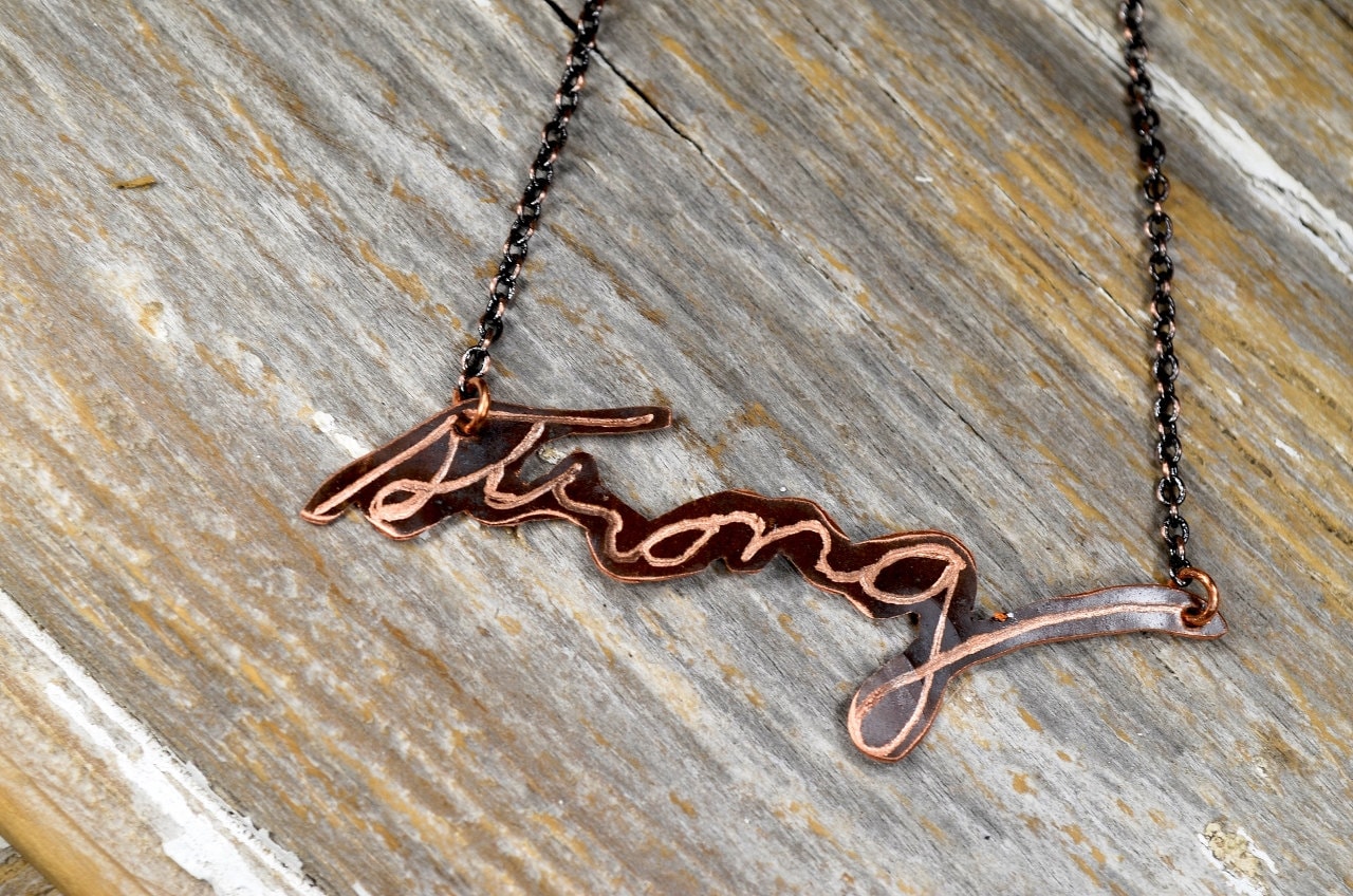 starke Unterschrift Halskette/starke Signatur Schmuck Handschrift Hand Graviert - Reaganjuel Hand7 von ReaganJuel