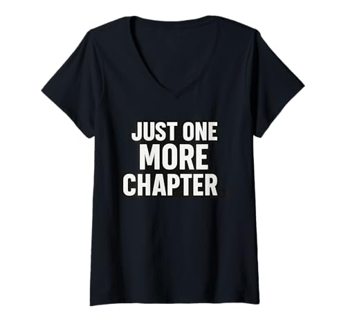Damen Nur noch EIN Kapitel T-Shirt mit V-Ausschnitt Damen Nur noch EIN Kapitel T-Shirt mit V-Ausschnitt von Real Book Lover Design Co.