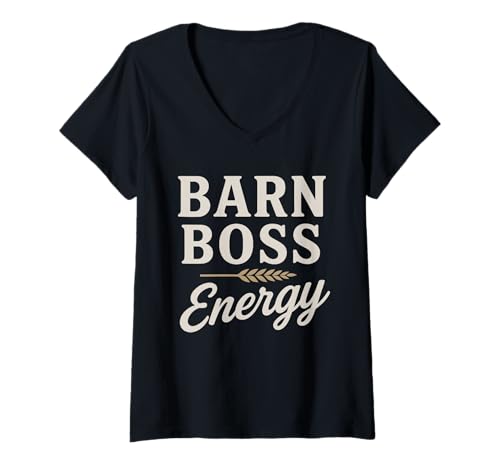 Damen Bauernhof, Ehefrau, Boss, lustig, Landmutter, ländliche Familie, Humor T-Shirt mit V-Ausschnitt Damen Bauernhof, Ehefrau, Boss, lustig, Landmutter, ländliche Familie, Humor T-Shirt mit V-Ausschnitt von Real Boss Farm Life Country Wife Rural Strength