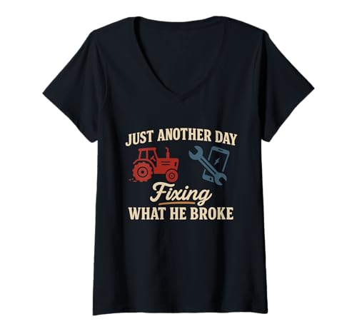 Damen Bauernhof, Ehefrau, Boss, lustig, Landmutter, ländliche Familie, Humor T-Shirt mit V-Ausschnitt Damen Bauernhof, Ehefrau, Boss, lustig, Landmutter, ländliche Familie, Humor T-Shirt mit V-Ausschnitt von Real Boss Farm Life Country Wife Rural Strength