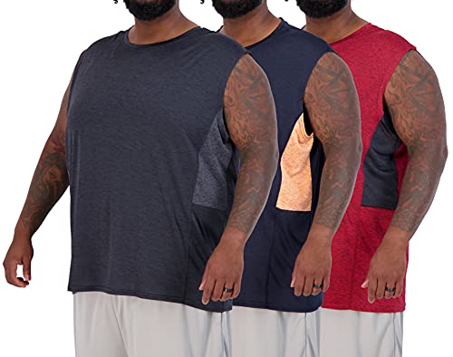 Active Dry Fit Herren-Tanktop, groß und hoch, Set 4, 3XL von Real Essentials