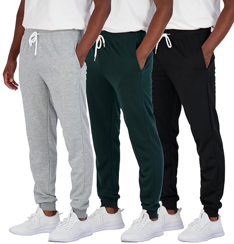 Real Essentials 3er-Pack Herren-Jogginghose aus French Terry, Set 1, XXL von Real Essentials