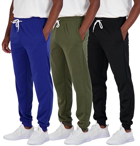 Real Essentials 3er-Pack Herren-Jogginghose aus French Terry, Set 3, Klein von Real Essentials