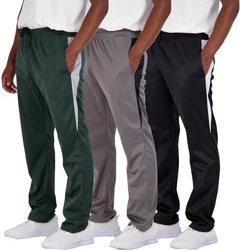 Real Essentials 3er-Pack: Herren Active Athletic Casual Tricot Sweatpants mit Taschen (erhältlich in Big & Tall), Set 1, X-Groß von Real Essentials